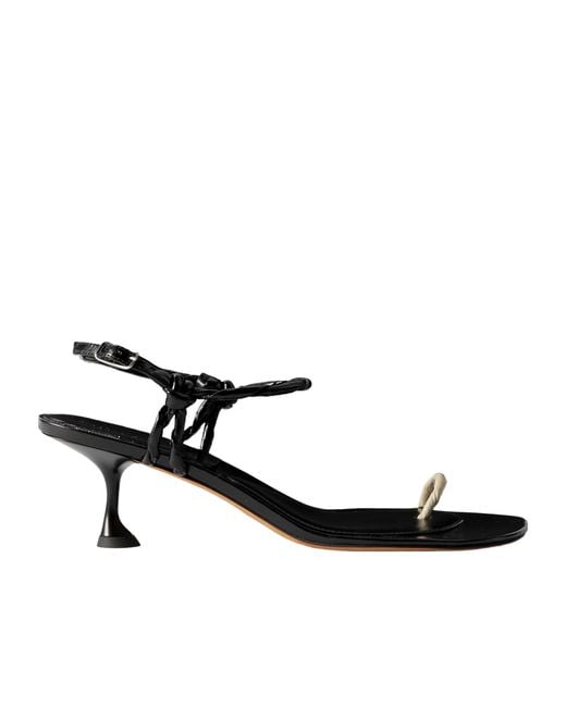Proenza Schouler White Twisted Glossy Leather High-Heeled Sandals