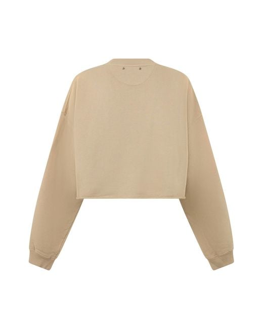 Golden Goose Deluxe Brand Natural Cropped Logo-Print Sweater