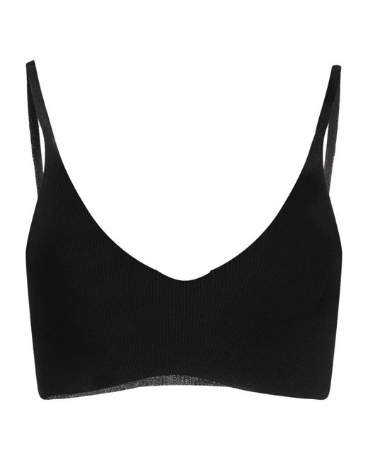 Jacquemus Black Solid-Color Knitted Cropped Top