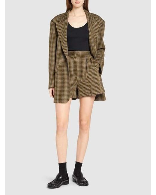 Max Mara Green Houndstooth Shorts