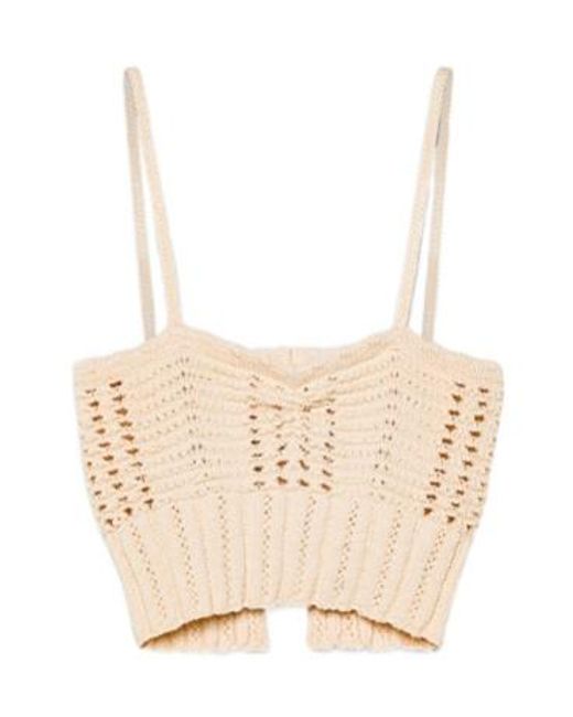 Forte_forte Natural Knitted Crop Top