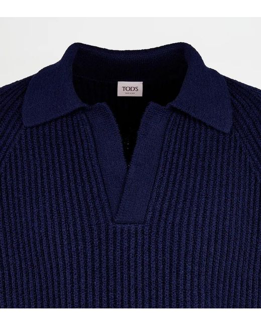 Tod's Blue Long-Sleeved Pullover for men
