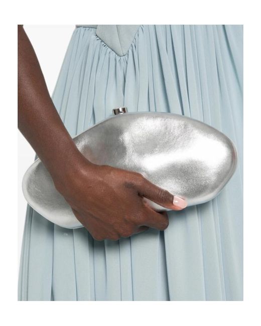 Cult Gaia Gray Clasp Clutch