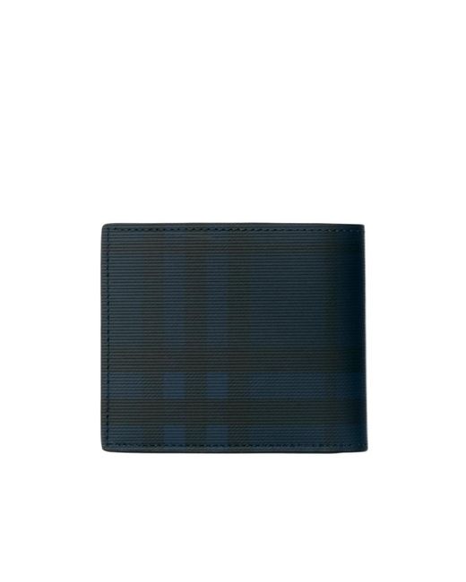 Burberry Blue Check Bifold Wallet for men