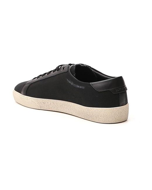 Saint Laurent Black Court Classic Sl/06 Embroidered Sneakers for men