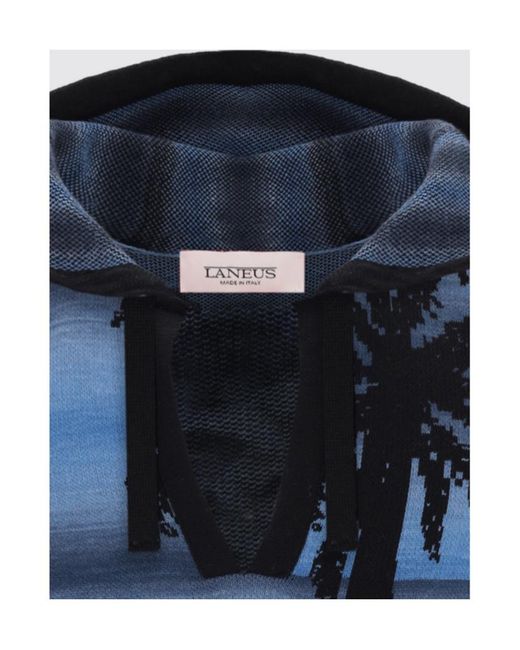 Laneus Blue Palm Trees Hoodie for men
