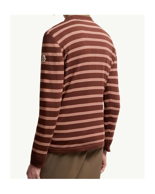 Moncler Red Striped Cotton Sweatshirt for men