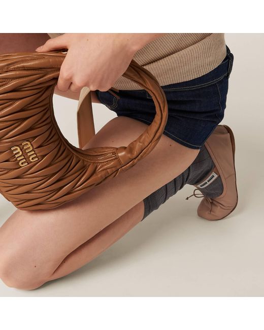 Miu Miu Pink Leather Ballerinas
