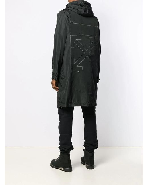 Off-White c/o Virgil Abloh Black Lightweight Hooded Rain Coat for men