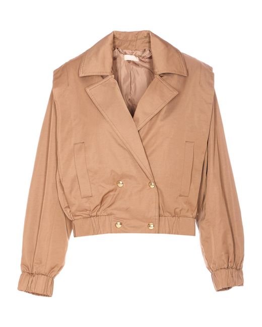 Liu Jo Double-Breasted Jacket in Natural | Lyst