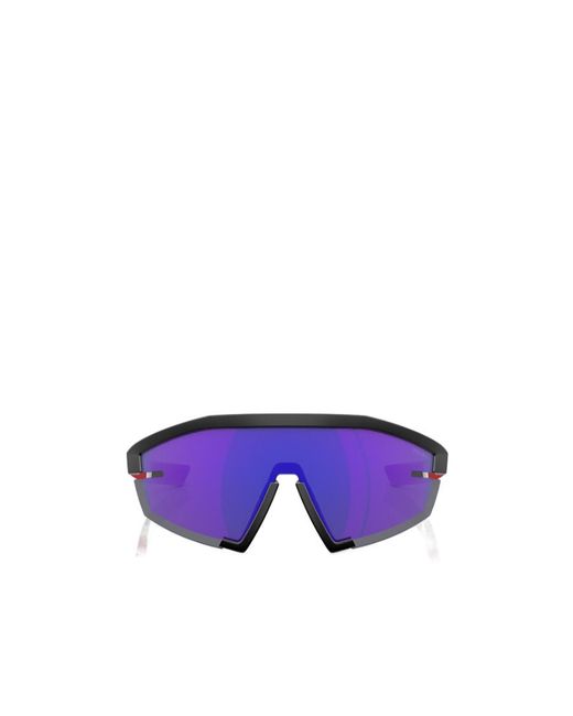 Prada Linea Rossa Purple Prada Eyewear Shield Frame Sunglasses for men