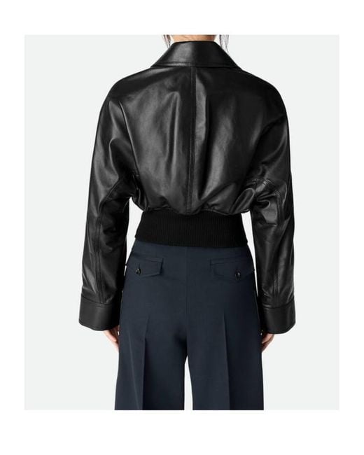 Bottega Veneta Black Zip-Up Slim Fit Leather Jacket