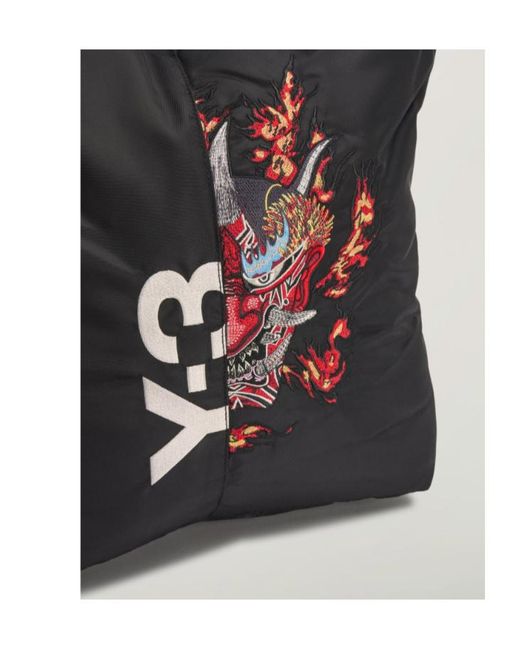 Y-3 Black Yashka Printed Tote Bag for men