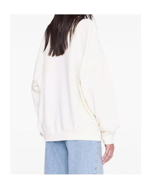 Anine Bing White Miles Collegiate Logo Sweatshirt
