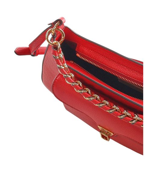 Coccinelle Red Logo Printed Beat Shoulder Bag
