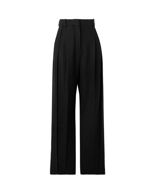 Lanvin Black Pleated Tapered Trousers