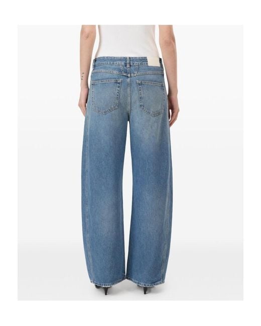 Closed Blue Barrel-Fit Wide-Leg Jeans