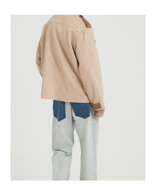 Marissa Chiara Natural Long-Sleeved Leather Jacket for men