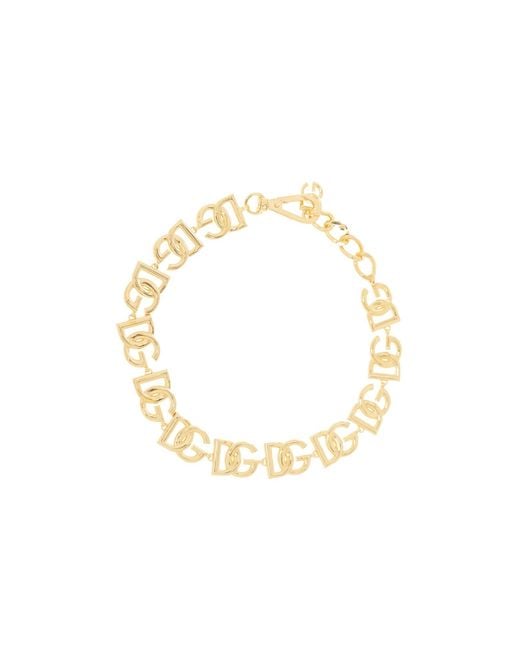 Dolce & Gabbana Metallic Dg Logo Lettering Choker