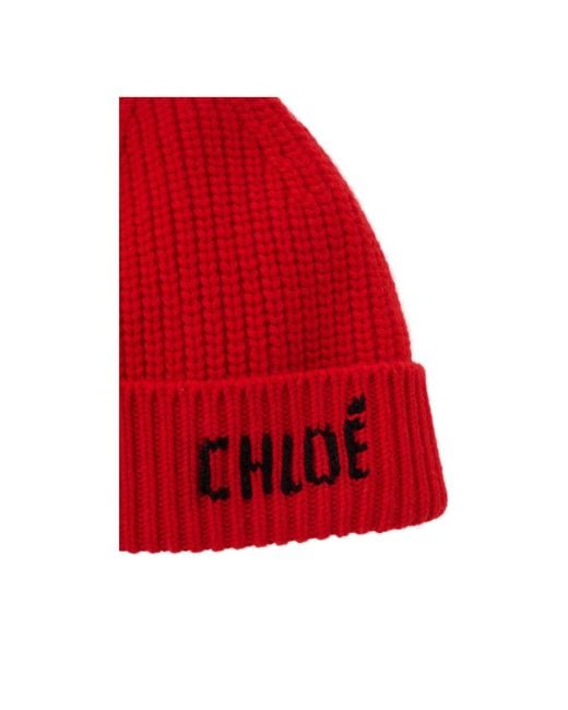 Chloé Red Chloé Joyful Beanie