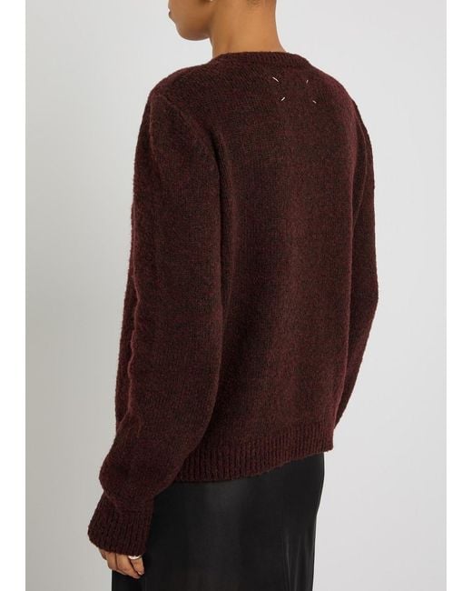 Maison Margiela Brown Brushed Wool-Blend Jumper