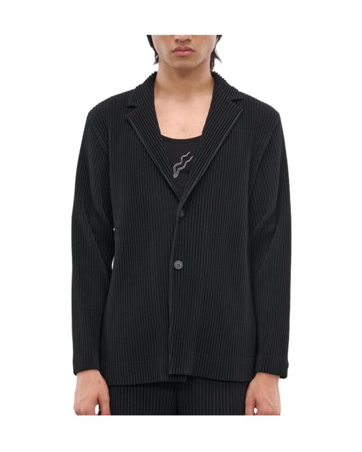 Homme Plissé Issey Miyake Black Homme Plissé Issey Miyake Plissé Single Breasted Blazer for men