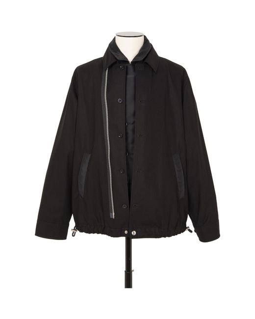 Sacai Black Long Sleeved Buttoned Layered Jacket for men