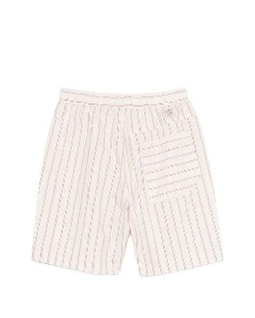 RANRA White Striped Shorts for men