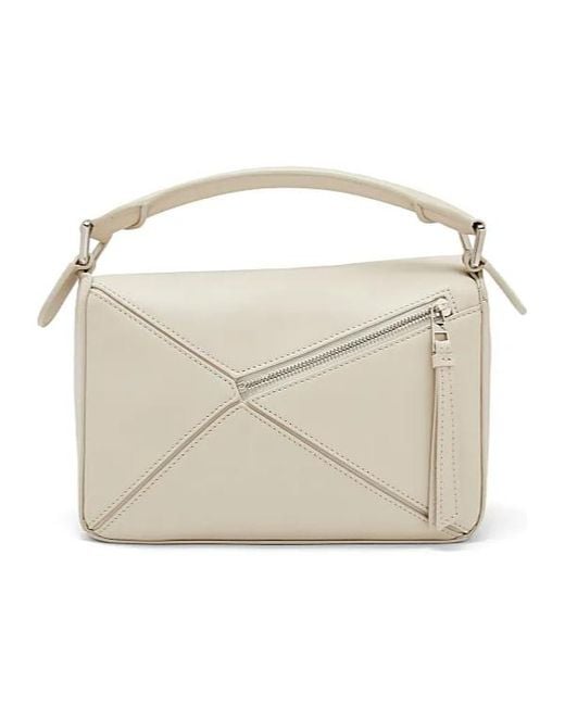 Loewe White Anagram Embossed Small Puzzle Bag