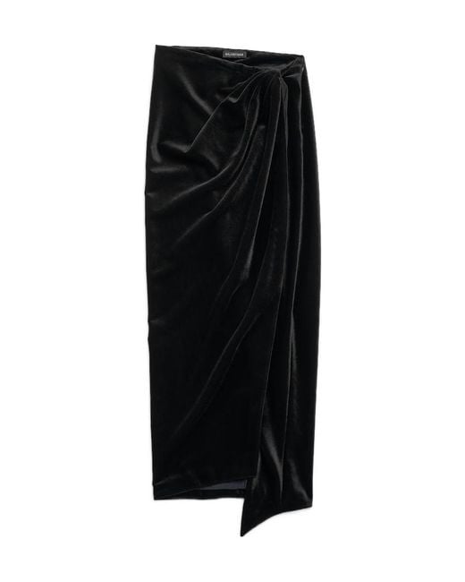 Balenciaga Black High-Waisted Wrap Skirt