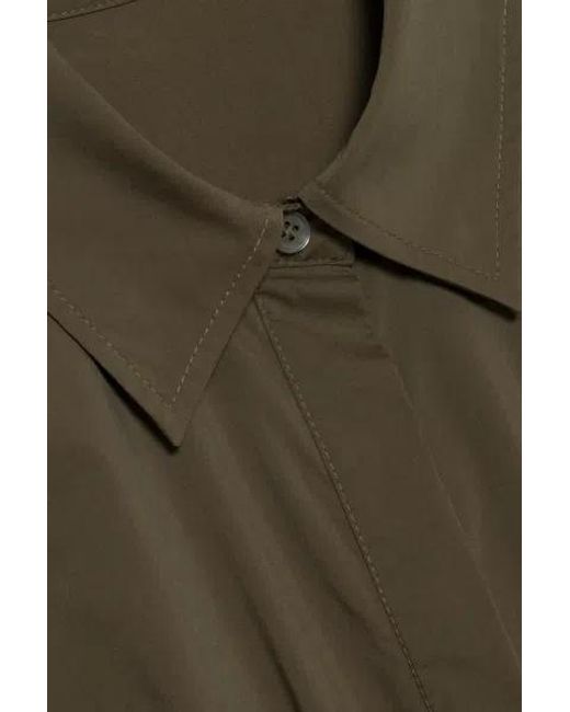 Jonathan Simkhai Gray Jazz Pintucked Cotton-Blend Poplin Midi Shirt Dress