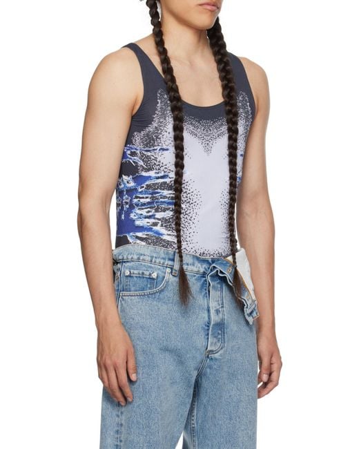 Y. Project Blue Whisker-Print Top for men
