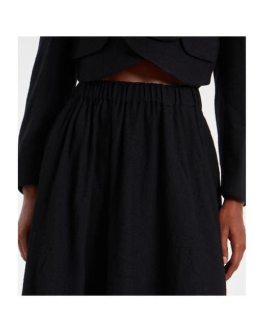 Comme des Garçons Black Wool-Blend Midi Skirt