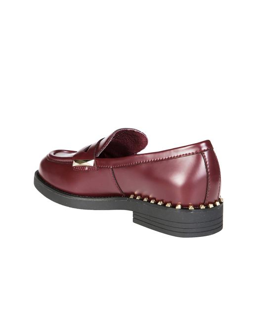 Ash Purple Round-Toe Loafers