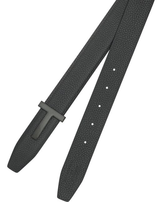 Tom Ford White Logo-Buckle Leather Belt for men