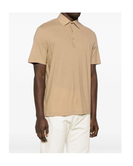 Herno Natural Short-Sleeve Cotton Polo Shirt for men