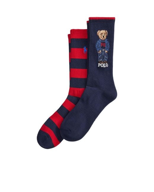 Polo Ralph Lauren Blue Two Pairs Of Versatile Socks for men