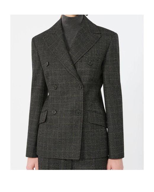 Weekend by Maxmara Black Prince Of Wales Check Wool Blazer