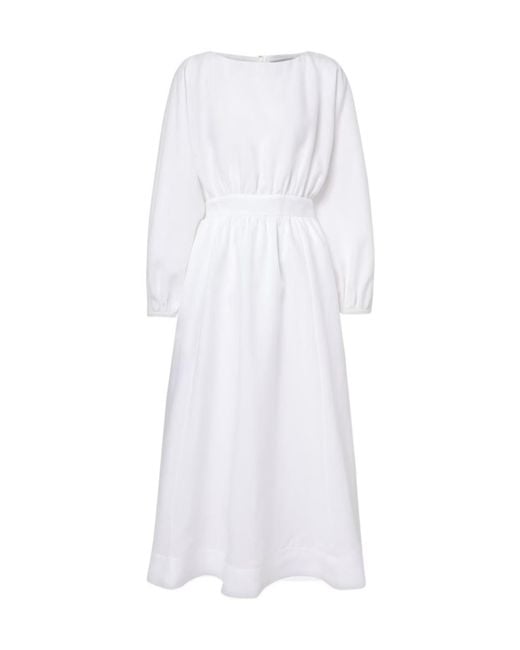 Gabriela Hearst White Ahmose Linen Maxi Dress