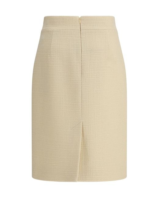 Valentino Natural Straight Hem Tweed Skirt