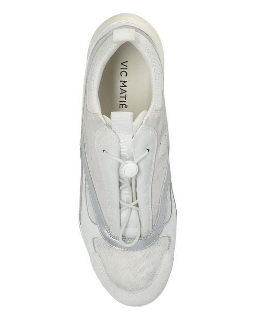 Vic Matié White Contemporary Lace-Up Sneakers