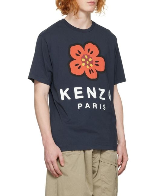 KENZO Blue 'Boke Flower' T-Shirt for men