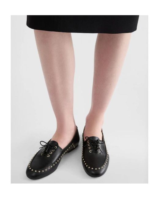 Jil Sander Black Elyss Studded Flat Shoes