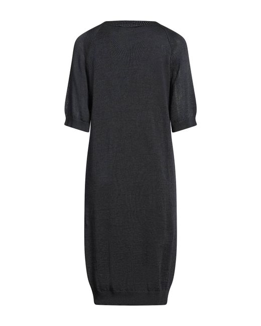 Brunello Cucinelli Black Minimalist Solid Color Knit Dress