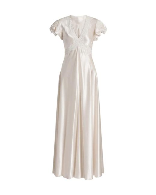 Alberta Ferretti White V-Neck Dress