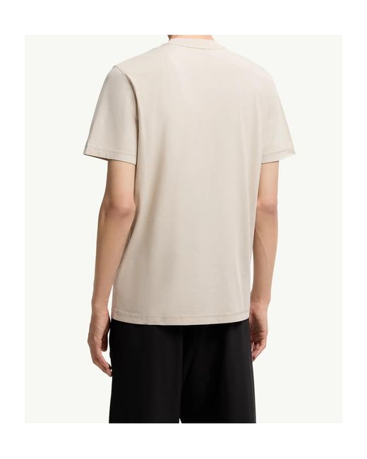 Moncler White Logo Patch Crewneck T-Shirt for men
