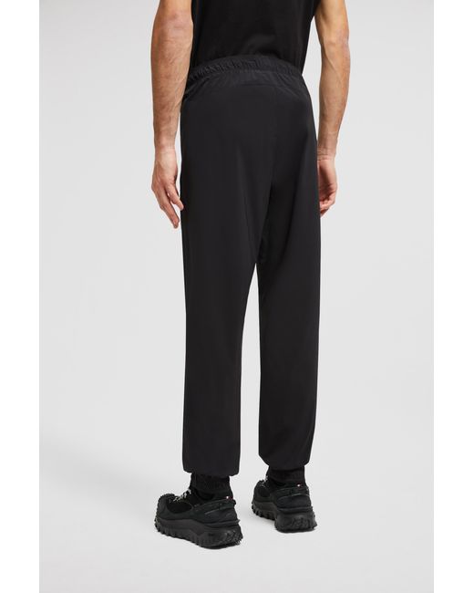 Moncler Black Logo Patch Cuffed Pants for men