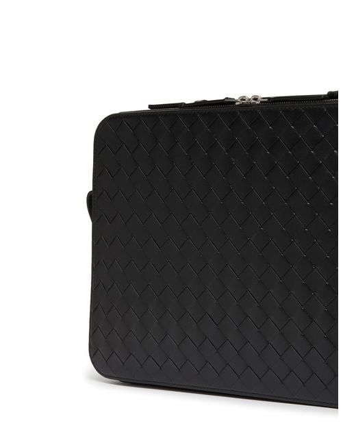 Bottega Veneta Black Weaving Detail Briefcase for men