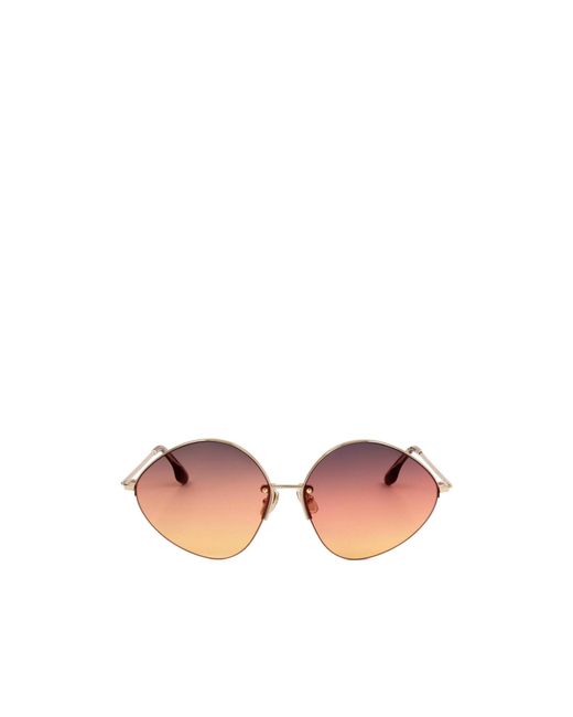 Victoria Beckham Pink Oval-Frame Sunglasses