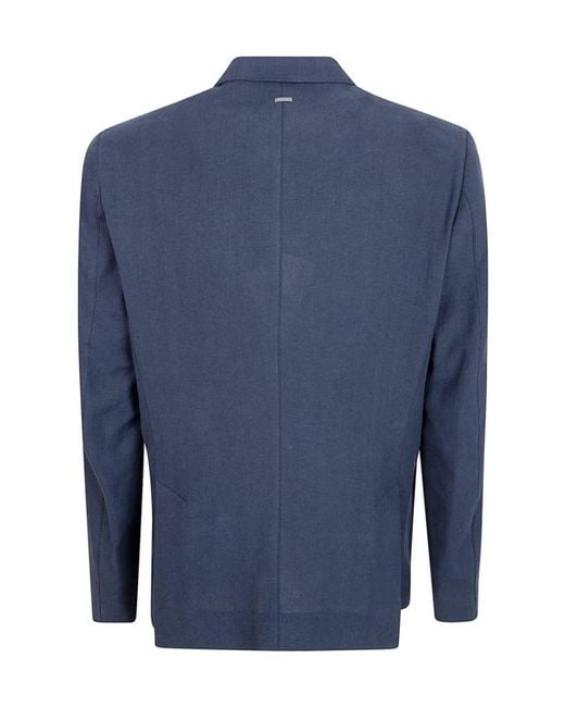 Herno Blue Long-Sleeved Suit Jacket for men